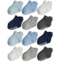 Aroveea Toddler Socks Non Slip Grip Ankle Baby 12 Pack for Kids Boys Girls