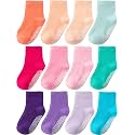 Aroveea Toddler Socks Non Slip Grip Ankle Baby 12 Pack for Kids Boys Girls