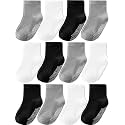 Aroveea Toddler Socks Non Slip Grip Ankle Baby 12 Pack for Kids Boys Girls