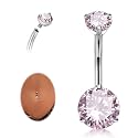 AROWRO G23 Titanium Belly Button Ring Hypoallergenic Belly Rings for Women