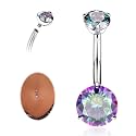 AROWRO G23 Titanium Belly Button Ring Hypoallergenic Belly Rings for Women