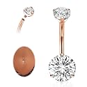 AROWRO G23 Titanium Belly Button Ring Hypoallergenic Belly Rings for Women