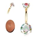 AROWRO G23 Titanium Belly Button Ring Hypoallergenic Belly Rings for Women