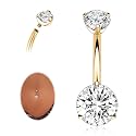 AROWRO G23 Titanium Belly Button Ring Hypoallergenic Belly Rings for Women