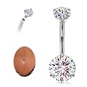 AROWRO G23 Titanium Belly Button Ring Hypoallergenic Belly Rings for Women