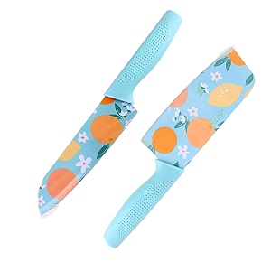 kitchen knife set 2-pieces multifunction color knife sharp cooking knife with colorful non-stick coating