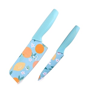 kitchen knife set 2-pieces multifunction color knife sharp cooking knife with colorful non-stick coating