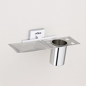 arquin 304 grade stainless steel 2 in 1 soap dish with tumbler holder  soap stand  tooth brush holder  soap case with toothbrush stand  bathroom accessories set vento