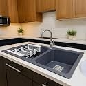 ARQUIN Quartz Sink for Kitchen 45x20x9 Inches Double Bowl Quartz Kitchen Sink Granite Sink for Kitchen- UV-Protected, Undermount/Topmount, Noise Reducing | Grey