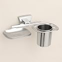 ARQUIN Soap Dish with Tumbler Holder 304 Grade Stainless Steel | 2 in 1 Soap Stand | Tooth Brush Holder | Soap Case with Toothbrush Stand | Bathroom Accessories Set (Aquarius)
