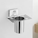 Arquin Wall-Mounted Tooth Brush Holder for Bathroom, Tumbler Stand/304 Steel Bathroom Organizer with Glossy Finish Bathroom Accessories Chrome Finish Stand with Removable Cup (Vento Tumbler Holder)