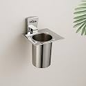Arquin Wall-Mounted Tooth Brush Holder for Bathroom, Tumbler Stand/304 Steel Bathroom Organizer with Glossy Finish Bathroom Accessories Chrome Finish Stand with Removable Cup (Selvi Tumbler Holder)