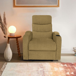 arra carrera polyester fabric 1 seater manual recliner with pull-out lever - mehandi fabric manual recliner finish color - mehandi diydo-it-yourself