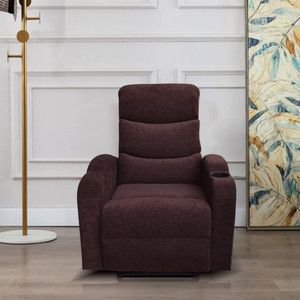 arra carrera polyester fabric 1 seater manual recliner with pull-out lever - coffee fabric manual recliner finish color - coffee diydo-it-yourself