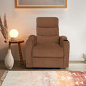 ARRA Carrera Polyester Fabric 1 Seater Manual Recliner With Pull-Out Lever Lt Brown Fabric Manual Recliner (Finish Color - Light Brown, DIY(Do-It-Yourself))