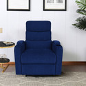 ARRA Carrera Polyester Fabric 1 Seater Manual Recliner With Pull-Out Lever - Blue Fabric Manual Recliner (Finish Color - Blue, DIY(Do-It-Yourself))