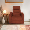 ARRA Carrera Polyester Fabric 1 Seater Manual Recliner With Pull-Out Lever - Rust Fabric Manual Recliner (Finish Color - Rust, DIY(Do-It-Yourself))
