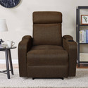 ARRA Vento Polyester Fabric 1 Seater Manual Recliner With Pull-Out Lever - Brown Fabric Manual Recliner (Finish Color - Brown, DIY(Do-It-Yourself))