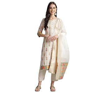 arriva fab Womens Embroidery Kurta Set With
