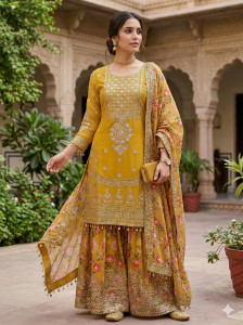 Arriva Feb Women Kurta Sharara Dupatta Set