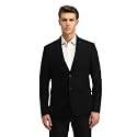 Arrow Knitted Textured Pattern Mens Blazer with Three Pockets and Double-Vented Back Hem Single Breasted Blazer