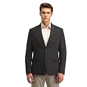 Arrow Knitted Textured Pattern Mens Blazer with Three Pockets and Double-Vented Back Hem Single Breasted Blazer