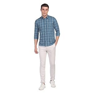 Arrow Mens Cotton Checkered Slim Fit Casual