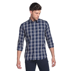 Arrow Mens Cotton Checkered Slim Fit Shirt