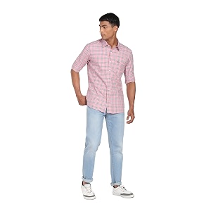 Arrow Mens Cotton Plaid Slim Fit Shirt