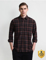 ARROW Men Checkered Casual Brown Shirt