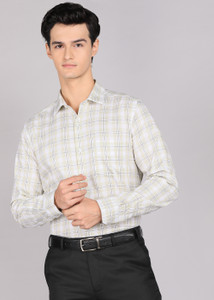 ARROW Men Checkered Formal Green Shirt