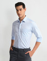 ARROW Men Checkered Formal Light Blue Shirt