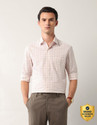 ARROW Men Checkered Formal Orange Shirt