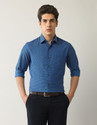 ARROW Men Self Design Formal Blue Shirt