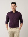 ARROW Men Self Design Formal Purple Shirt
