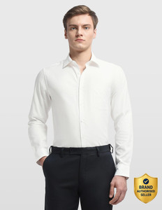 ARROW Men Self Design Formal White Shirt