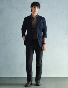 ARROW Men Slim Fit Blue Polyester Trousers