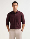 ARROW Men Slim Fit Solid Spread Collar