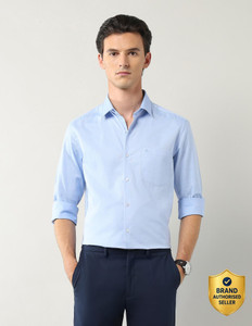 ARROW Men Solid Formal Blue Shirt