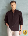 ARROW Men Solid Formal Maroon Shirt