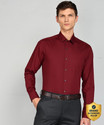 ARROW Men Solid Formal Maroon Shirt