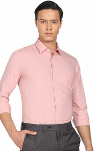 ARROW Men Solid Formal Pink Shirt