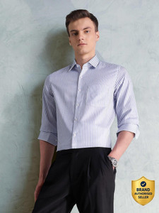 ARROW Men Striped Formal White Shirt