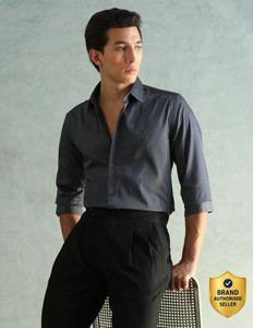 Arrow Newyork Men Solid Formal Grey Shirt