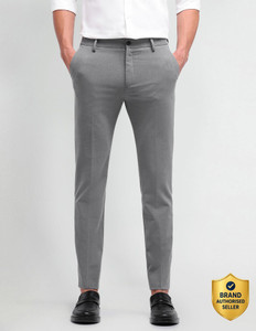 Arrow Newyork Slim Fit Men Grey Trousers