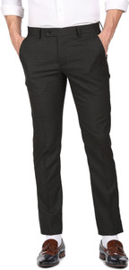 ARROW Regular Fit Men Black Trousers
