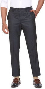 arrow regular fit men grey trousers