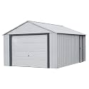 Arrow Shed 12' x 17' Murryhill Garage Galvanized Steel Extra Tall Walls Prefabricated Shed Storage Building, 12' x 17', Flute Gray