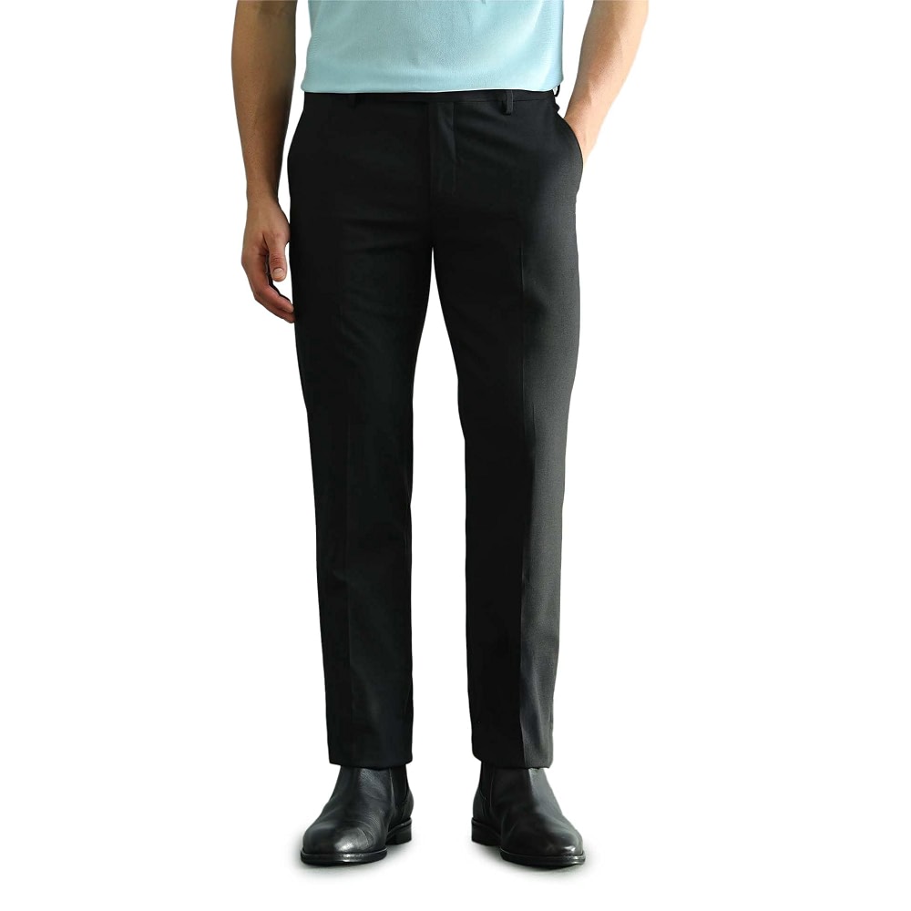 Arrow Solid Slim Fit Formal Trousers for Men - Full Length Formal Pants ...
