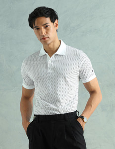Arrow Sport Geometric Print Men Polo Neck